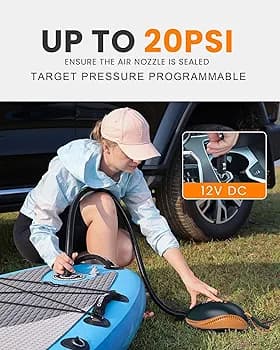 پمپ باد فندکی برقی پدل‌بورد با فشار بالا ۲۰ PSI مدل دلفین برند OutdoorMaster — تصویر ۷