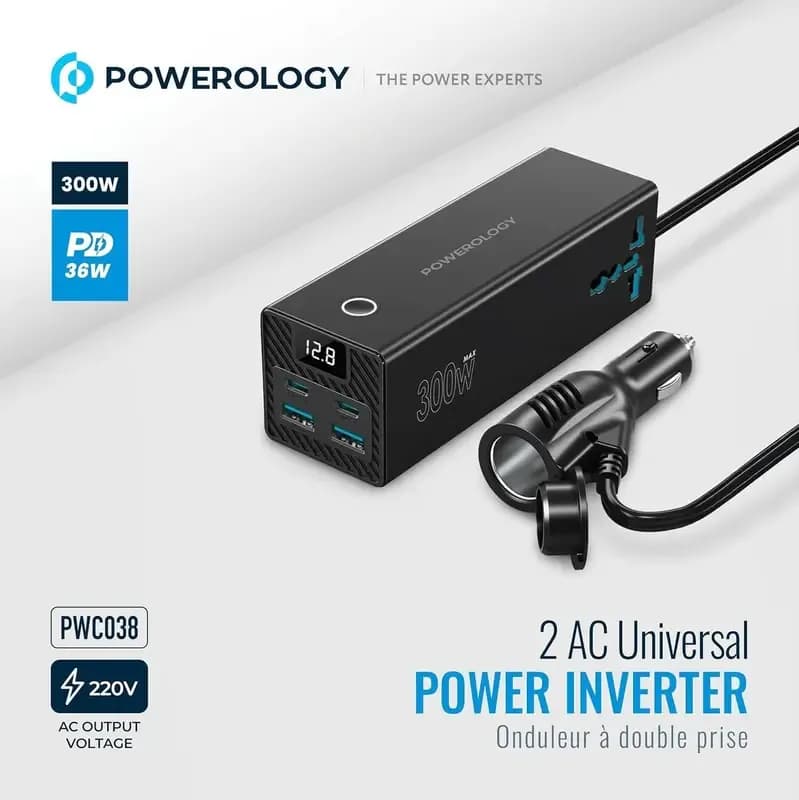 اینورتر خودرو پاورولوژی Powerology 300W — تصویر ۳