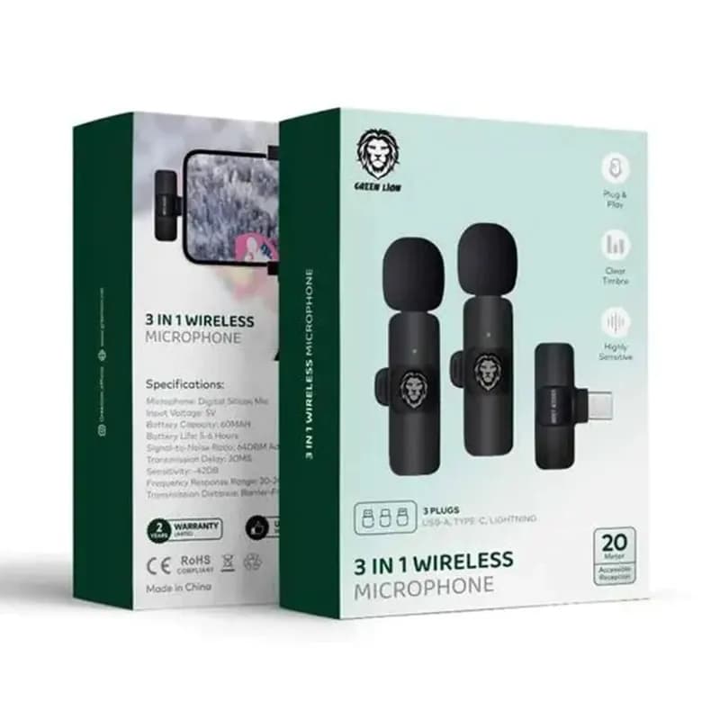 میکروفن یقه ای green lion مدل 3in 1 — تصویر ۲