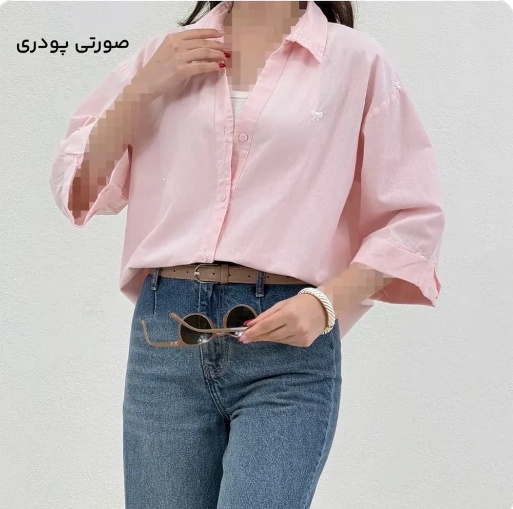 شومیز لینن گلدوزی پاپیونی — تصویر ۸
