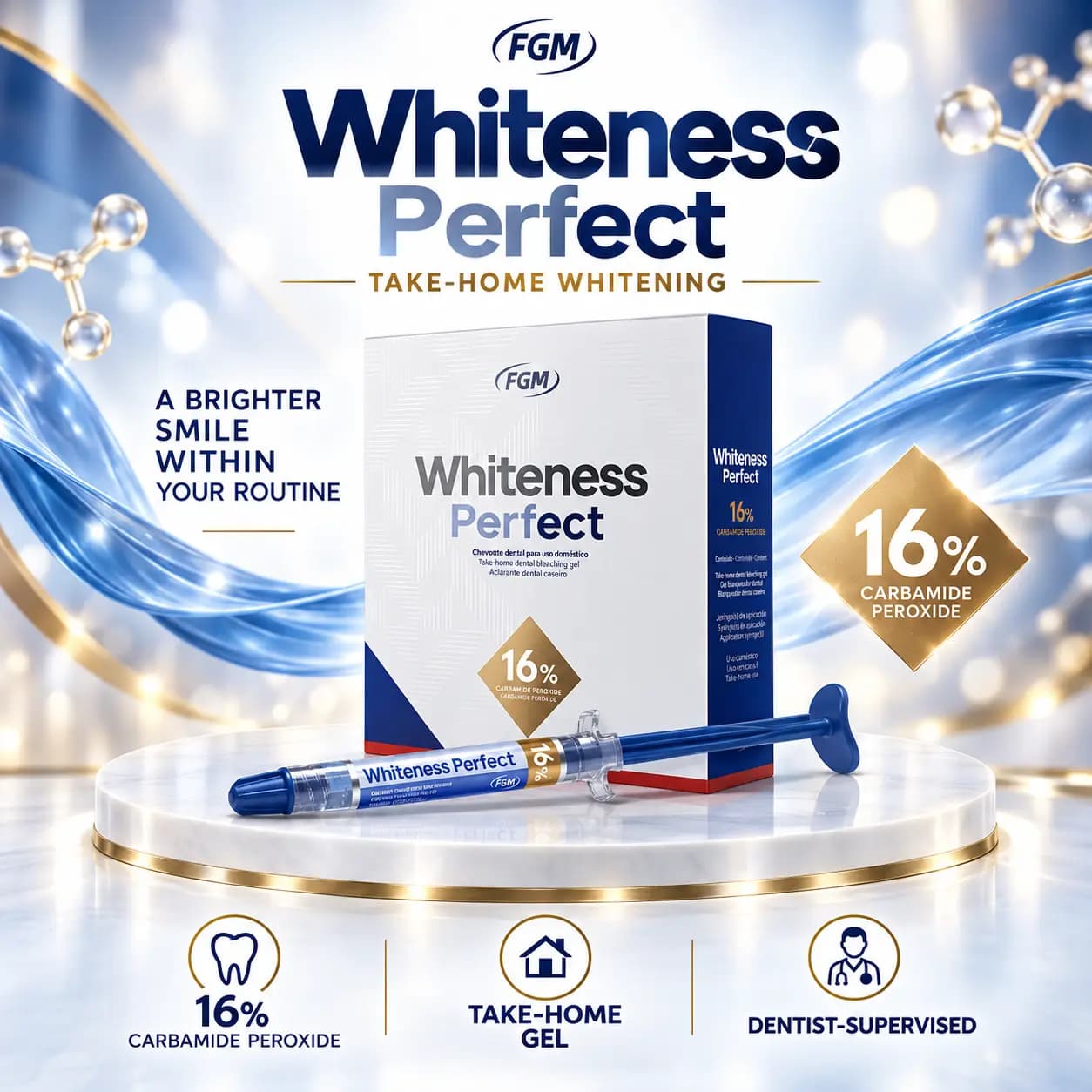 کیت بلیچینگ خانگی FGM Whiteness Perfect کارباماید پروکساید 16% تاریخ 2027/04