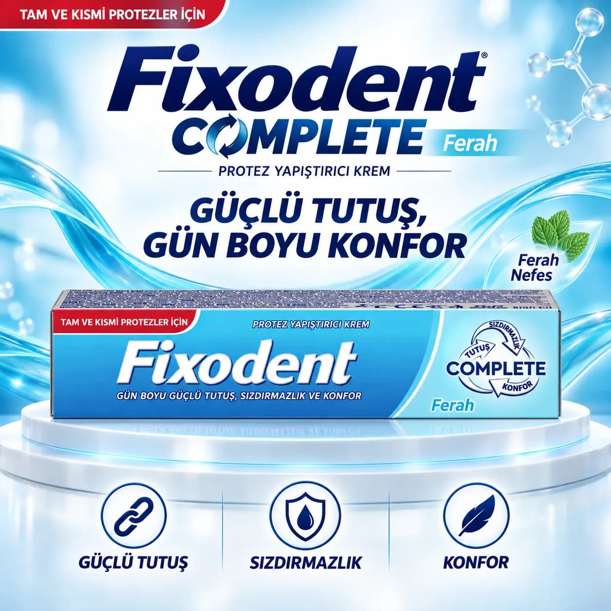 چسب دندان مصنوعی فیکسودنت Complete Fresh با رایحه تازه وزن ۴۷ گرم