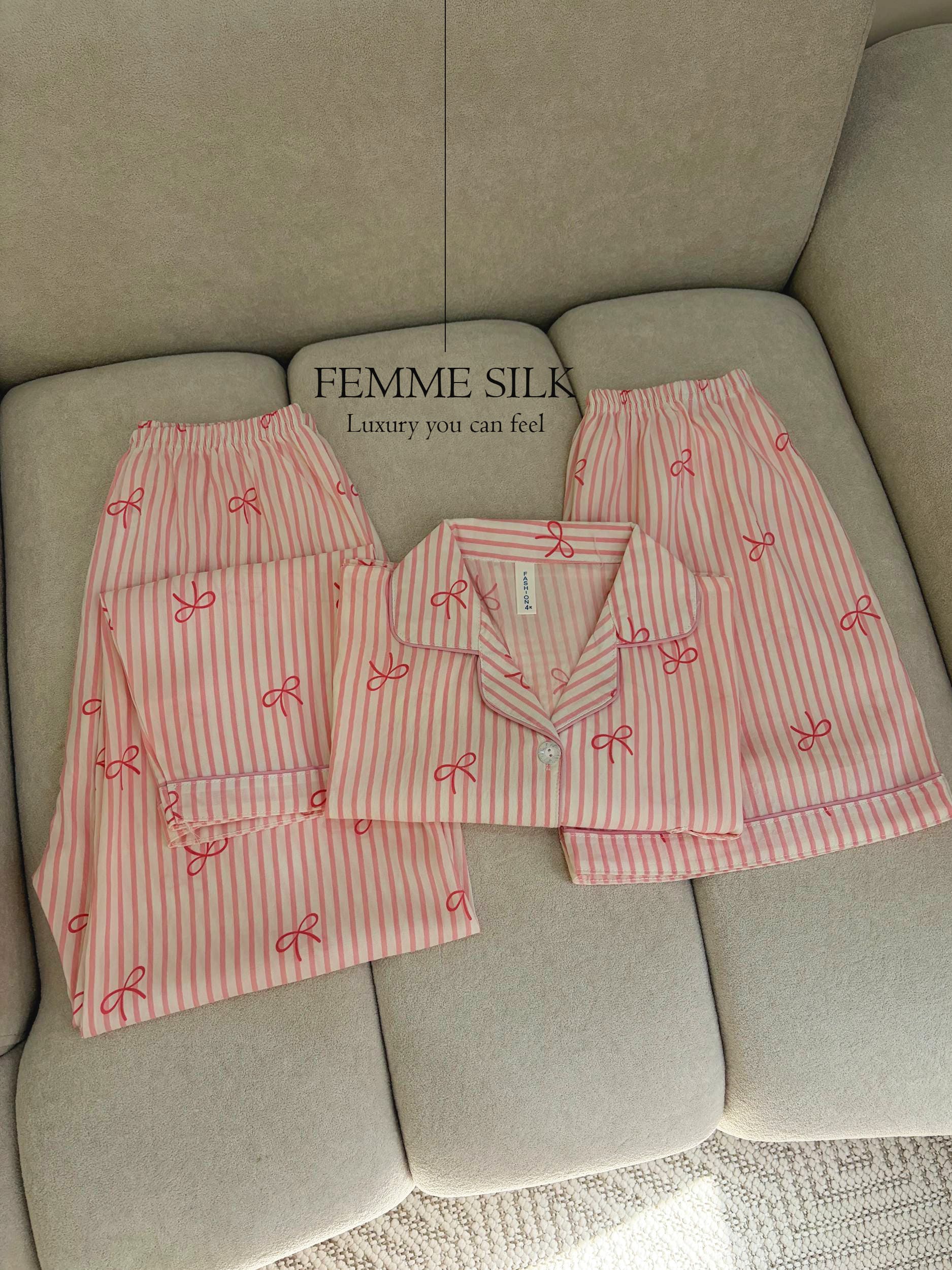 ست سه تیکه پاپیون صورتی