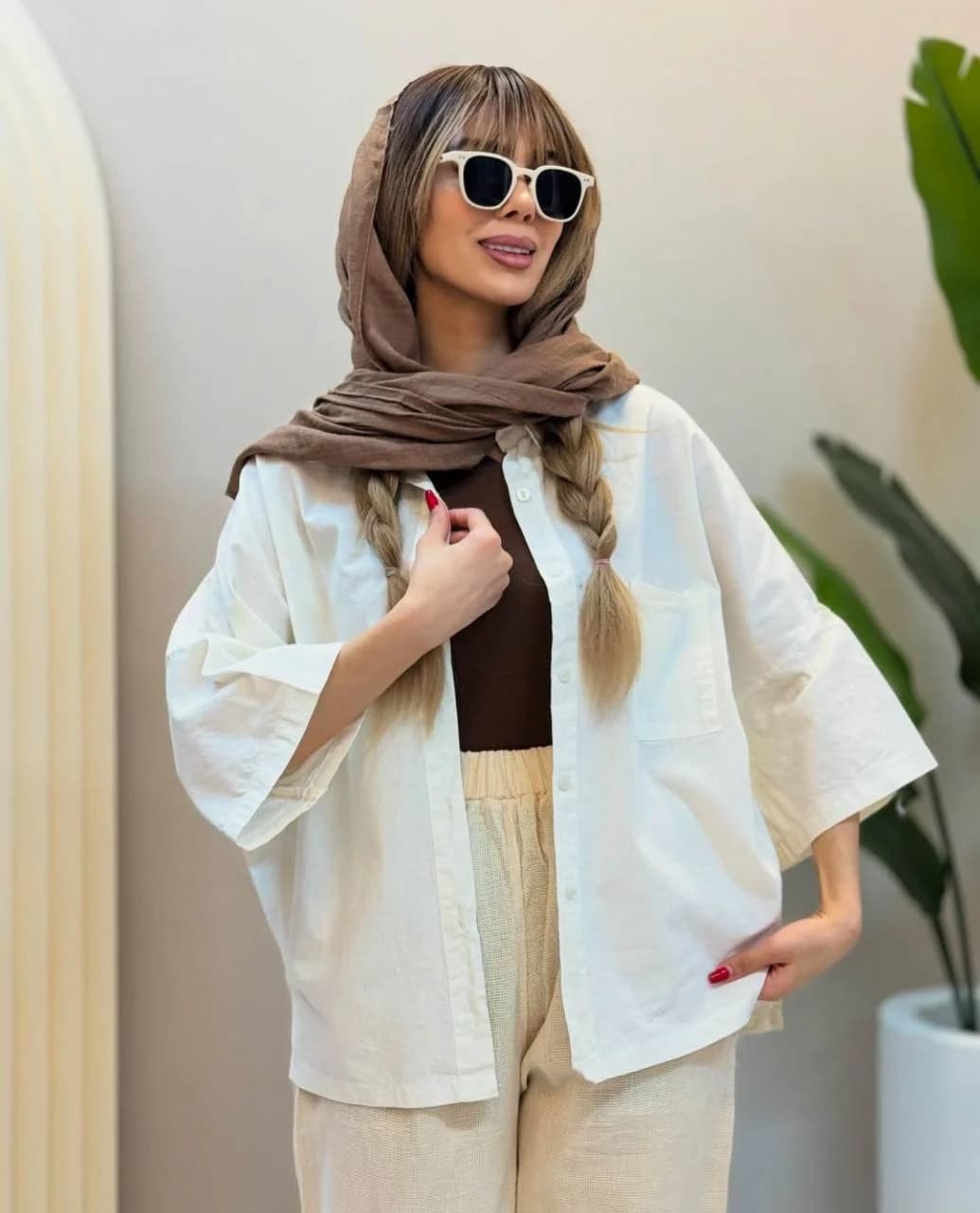 شومیز لینن لنا ترک — تصویر ۳