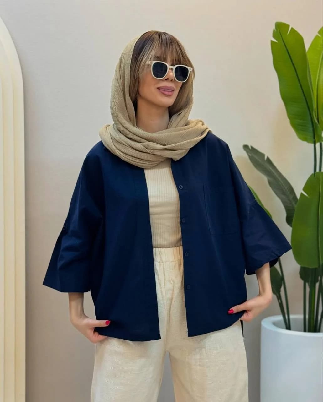 شومیز لینن لنا ترک — تصویر ۸
