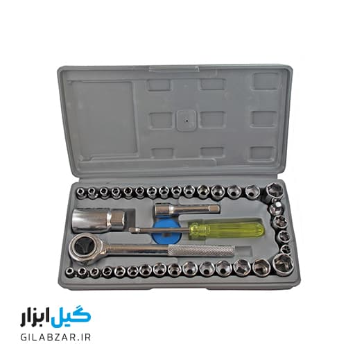 مجموعه 40 عددی آچار بکس و دسته آچار آیوا