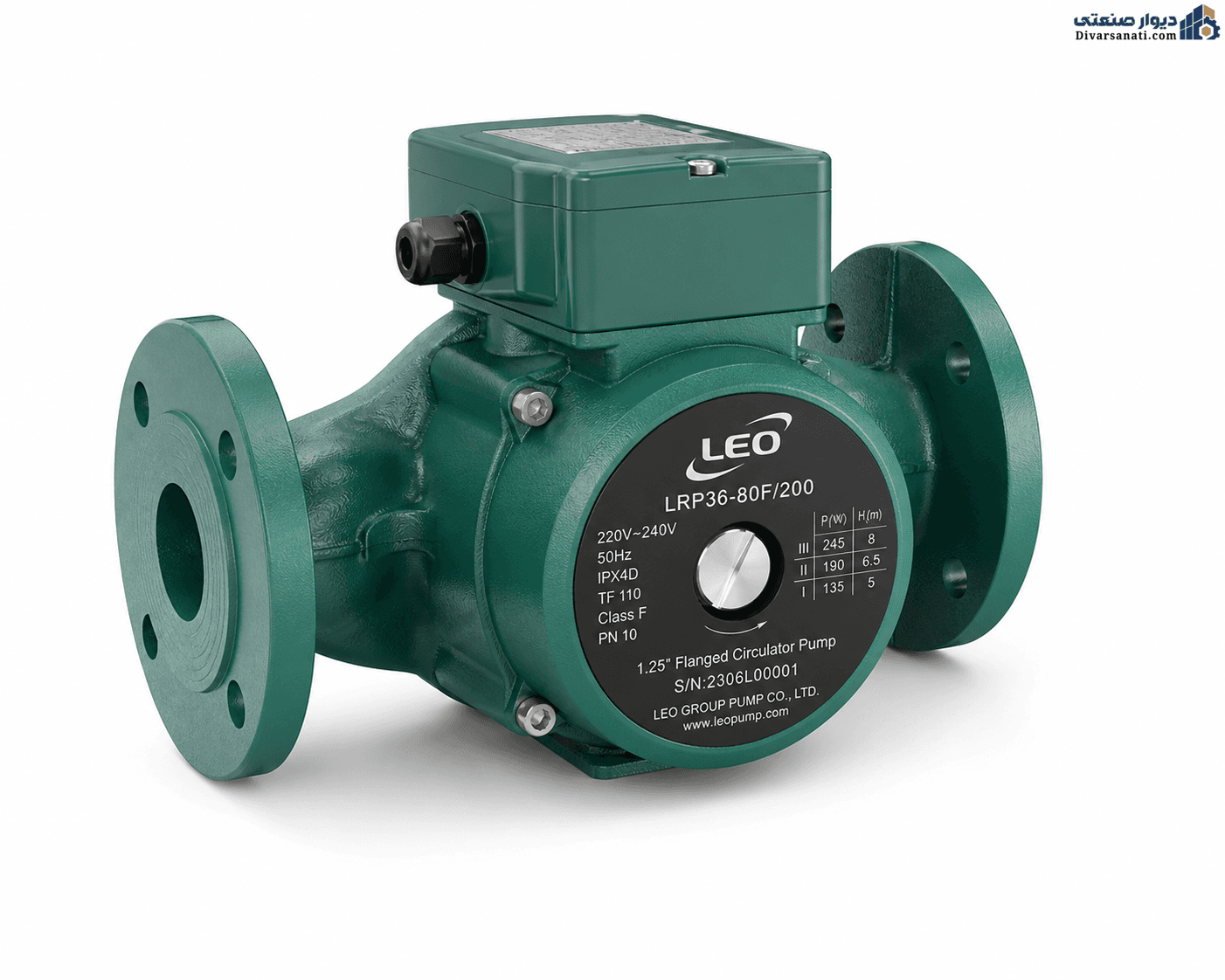 پمپ سیرکولاتور لئو ۱/۲۵ اینچ فلنج دار LEO LRP36-80F/200