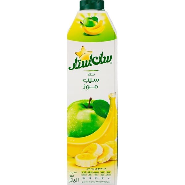 آبمیوه سیب موز سان استار(یک لیتری)