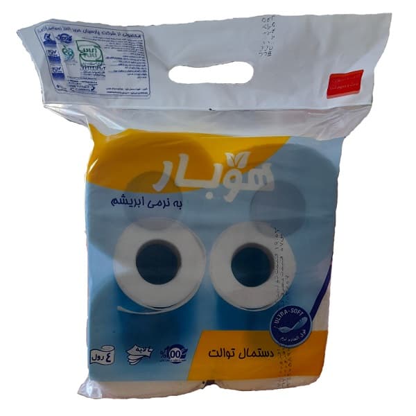 دستمال توالت چهار لایه هوبار(4 عددی)