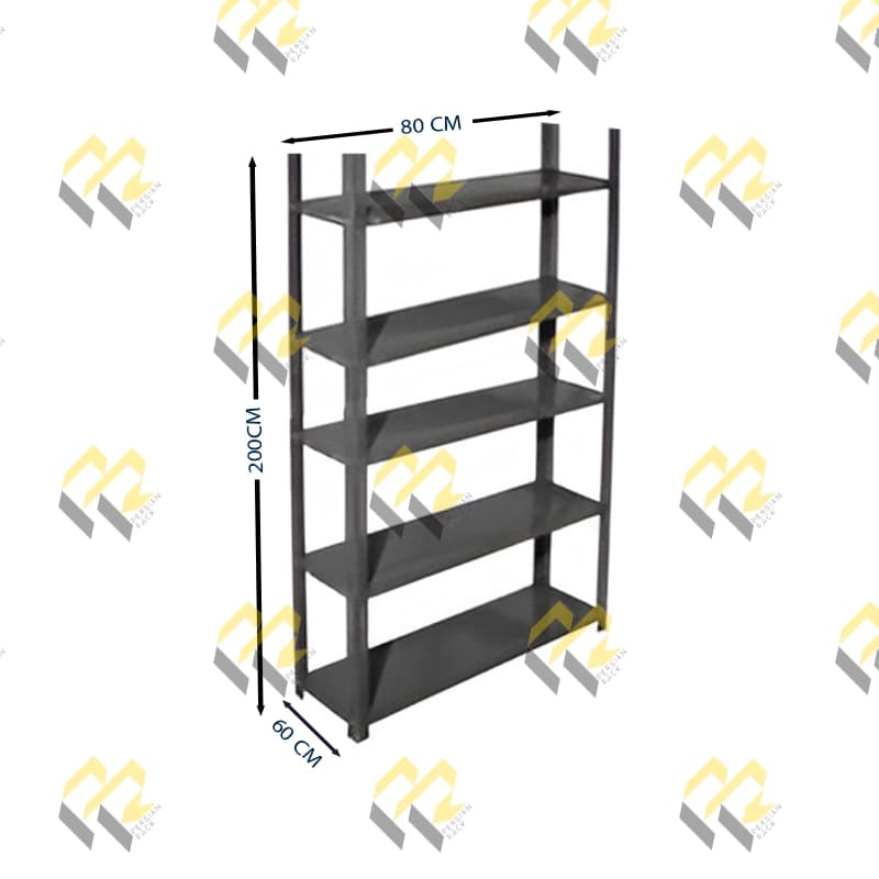 قفسه پیچ و مهره ای انباری پنج طبقه سایز 95*60 ارتفاع 200 CM