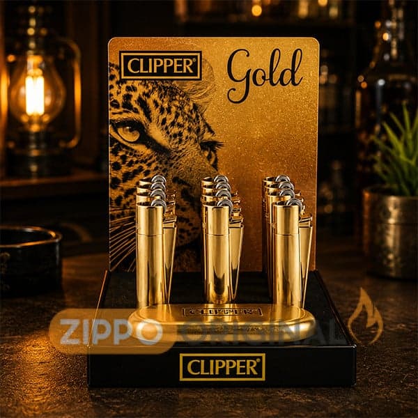 فندک کلیپر فلزی GOLD طلایی براق — تصویر ۵