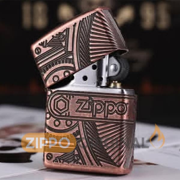 زیپو اصل کد 29523 Antique Copper Armor Gears — تصویر ۳