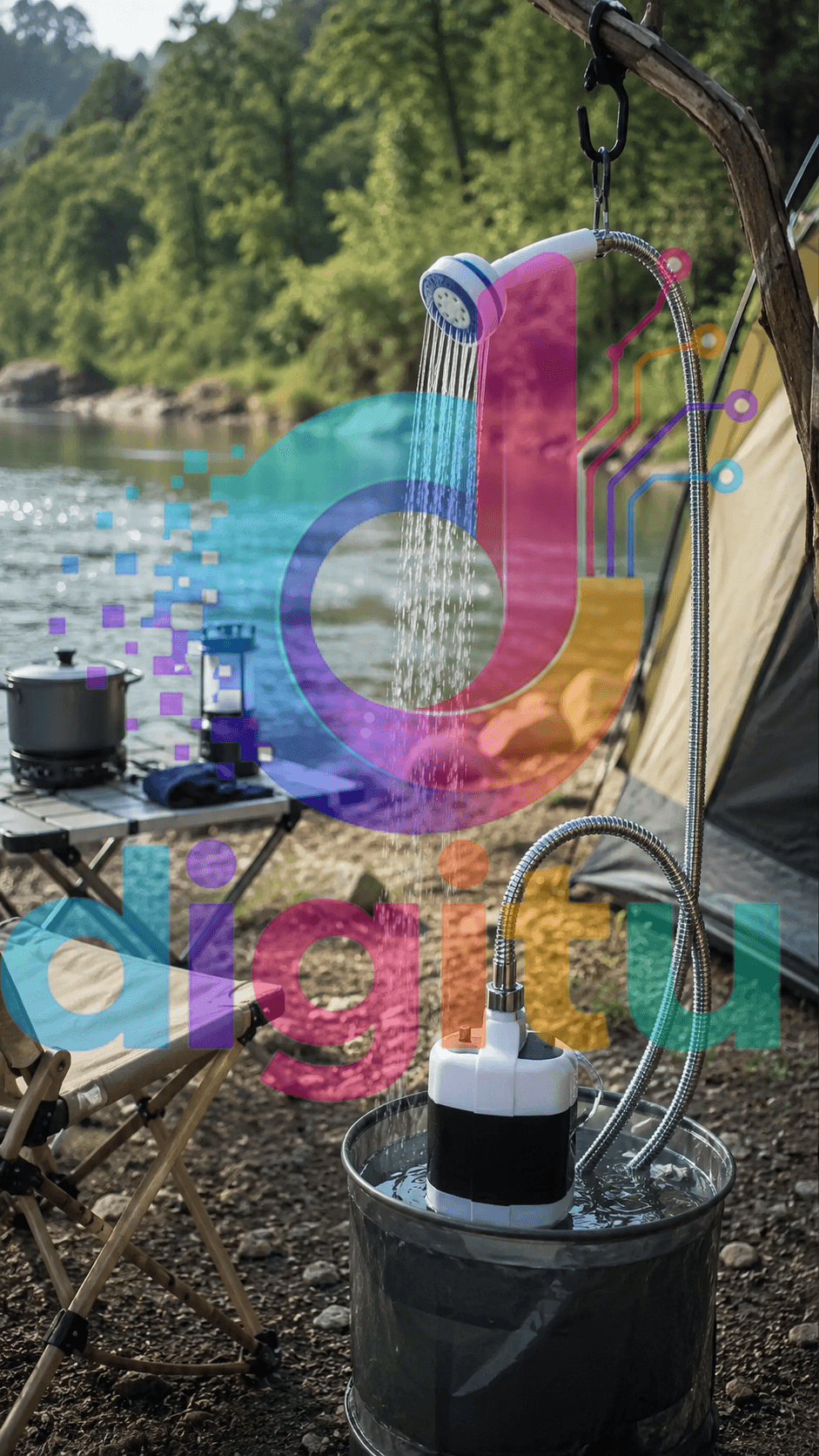 دوش مسافرتی شارژی و پمپ آب کمپینگ مدل Portable Shower (مخزن‌دار نیست – پمپی) — تصویر ۶