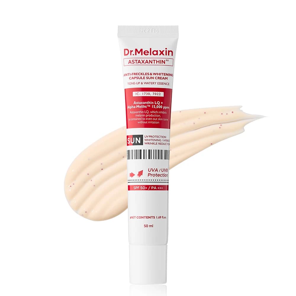 کرم ضدآفتاب کپسولی آستاگزانتین دکتر ملاکسین +SPF50 ضدلک و روشنکننده حجم 50 میلیلیتر — تصویر ۲