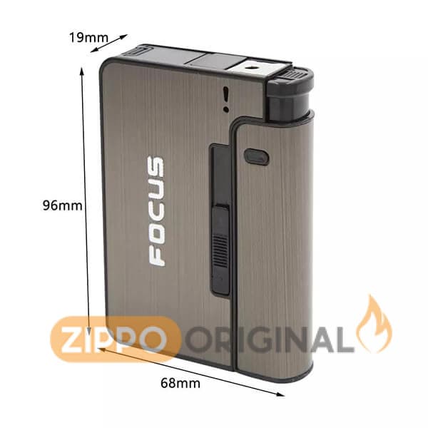 کیف سیگار فندک‌دار FOCUS-گلد — تصویر ۳