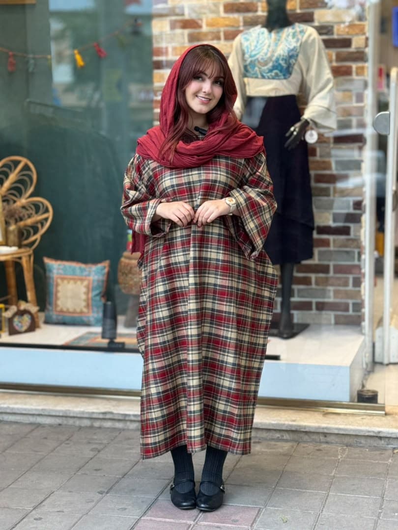 پانچ چهارخونه نسکافه ای و قرمز آجری — تصویر ۳