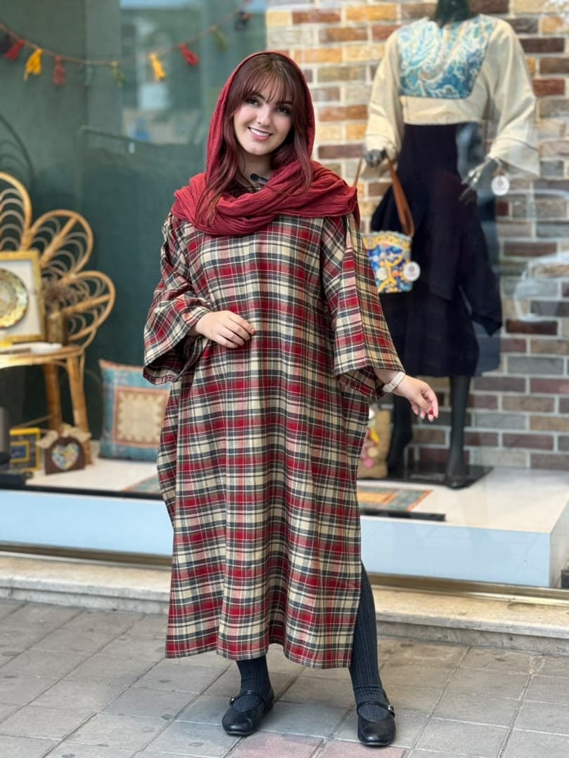 پانچ چهارخونه نسکافه ای و قرمز آجری