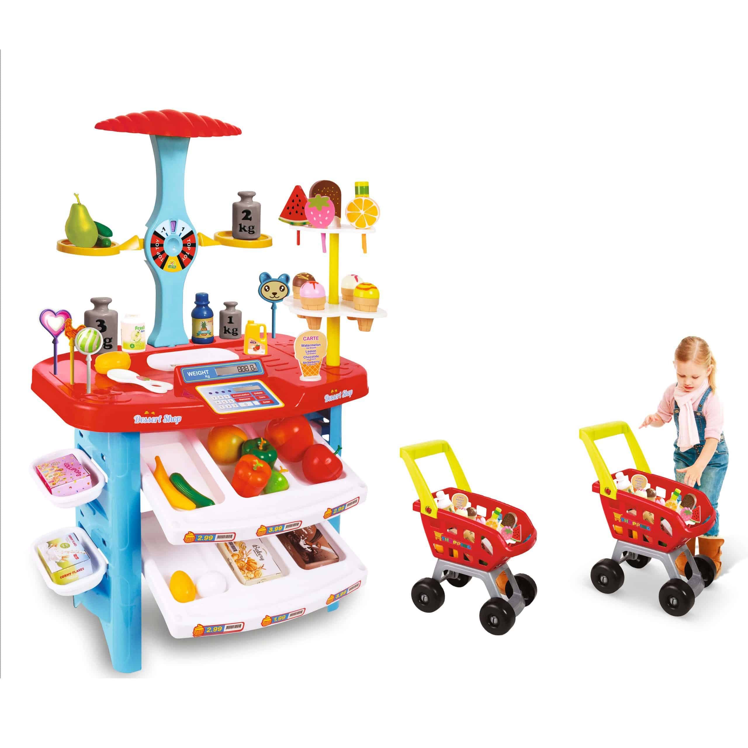 ست اسباب بازی سوپرمارکت با ترازو و چرخ خرید و کارتخوان کد TT306