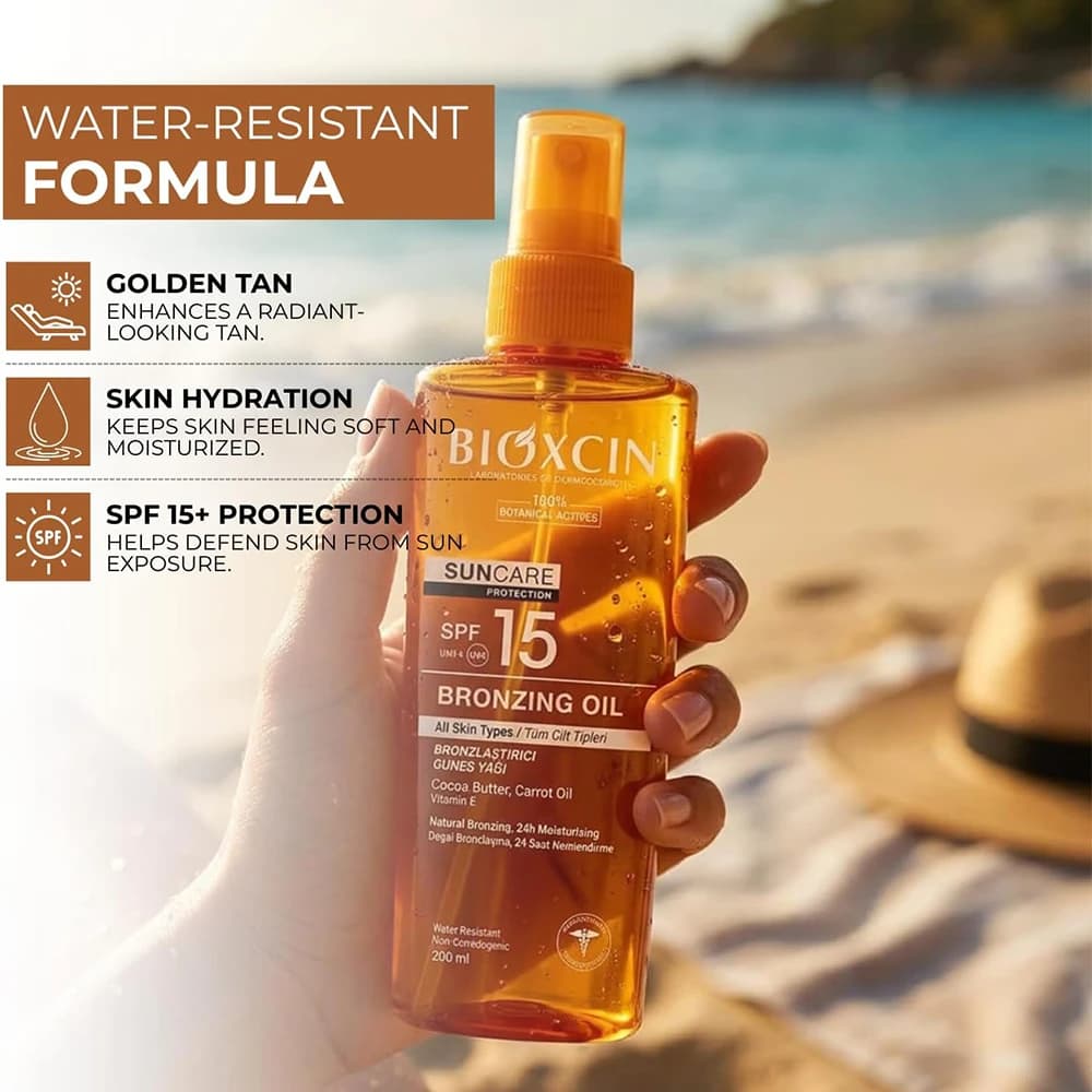 روغن ضدآفتاب و برنزه‌کننده بیوکسین SPF15 حجم 200 میلی‌لیتر — تصویر ۴