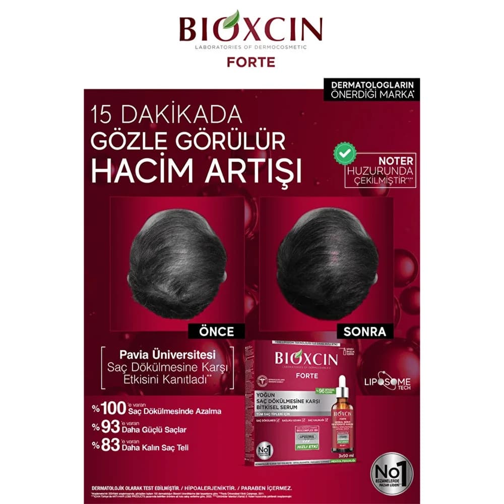 پک 3 عددی سرم گیاهی ضدریزش شدید مو بیوکسین مدل FORTE مناسب انواع مو حجم 3×50 میلی‌لیتر — تصویر ۷