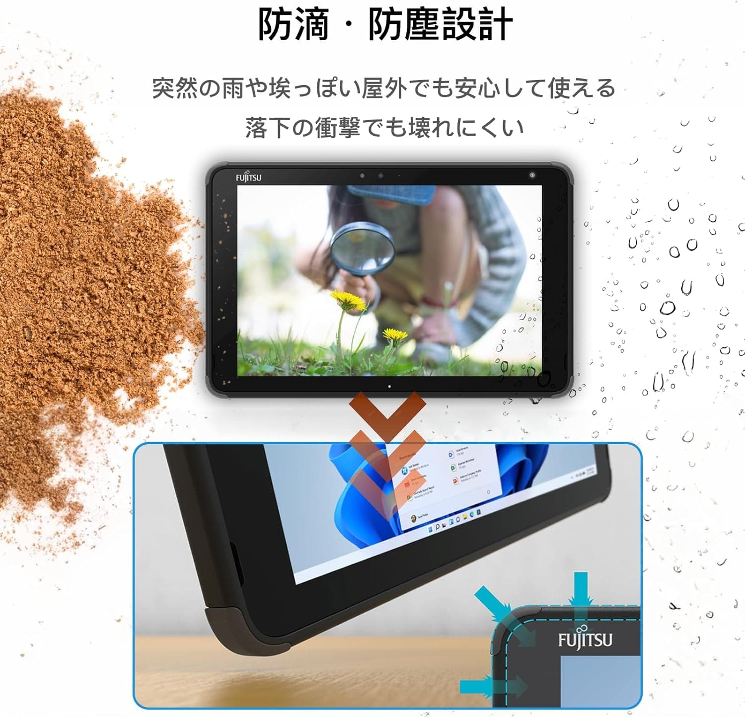 تبلت لپ تاپ شو ژاپنی رم 8 گیگ+ضدضربه نظامی+ قلم نوری FUJITSU-2201 — تصویر ۴