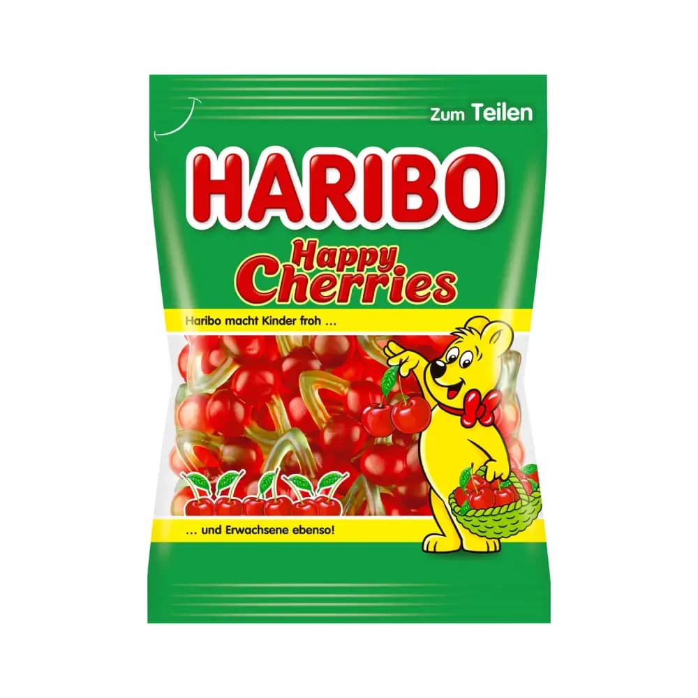 پاستیل ژله‌ای هاریبو با طعم گیلاس Happy Cherries وزن 160 گرم