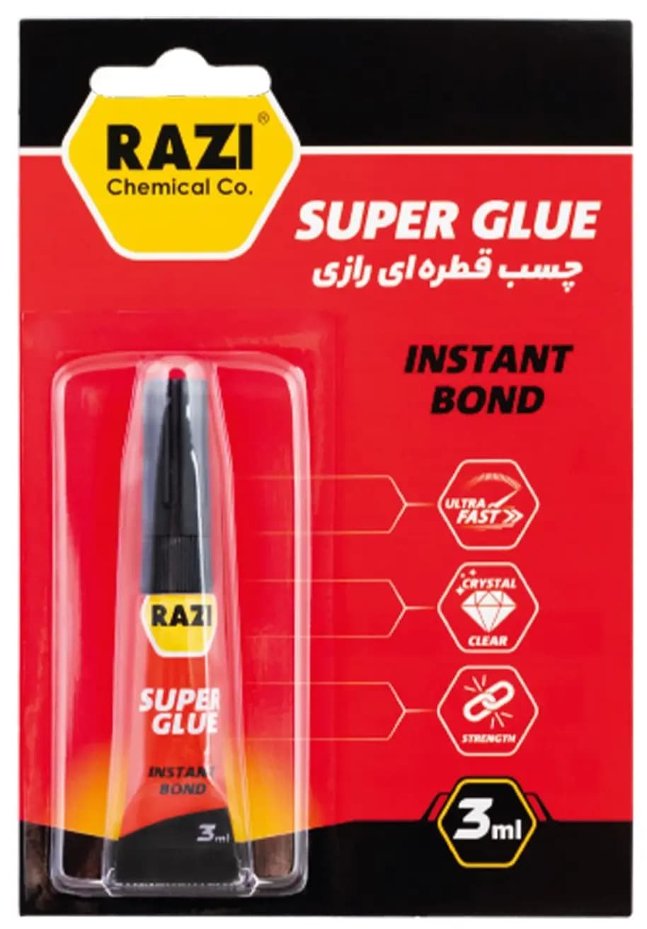 چسب قطره ای رازی (Super Glue) 3ml — تصویر ۲