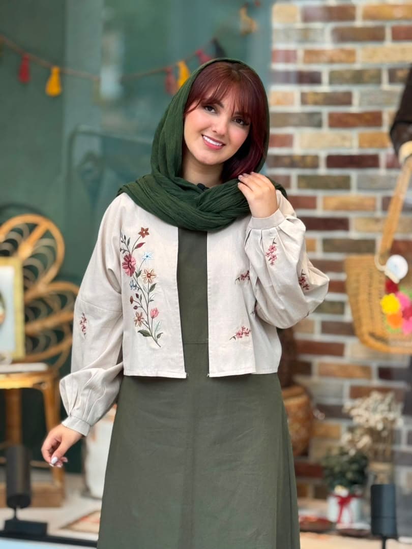 ست فلور یشمی کرم استخونی — تصویر ۲