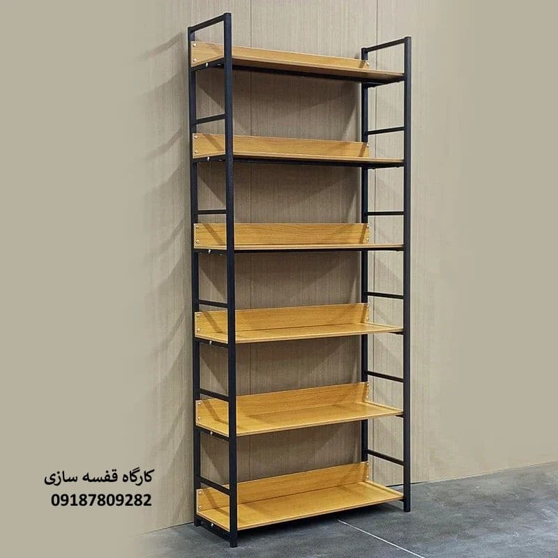 قفسه صنعتی چوبی فلزی بابک کد 4