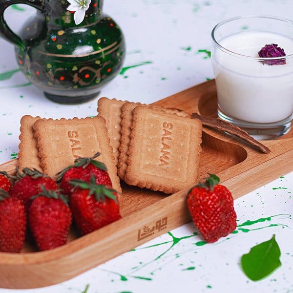 سینی پذیرایی چوبی بیضی با جای لیوان — تصویر ۶