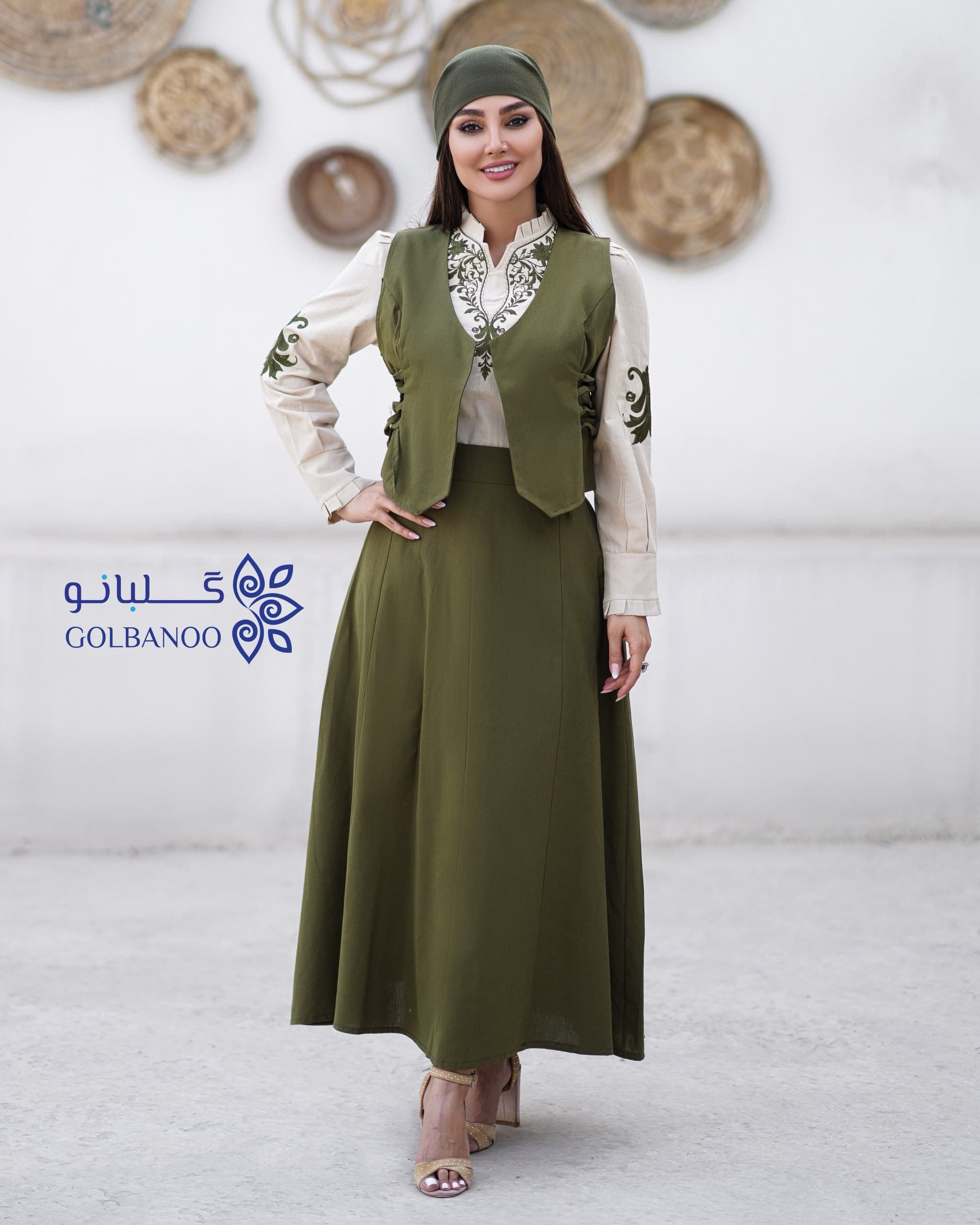 ست سه تیکه گلارا یشمی کرم