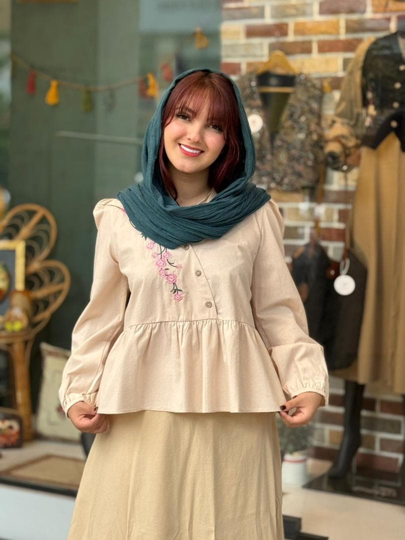 شومیز پیچک کرم