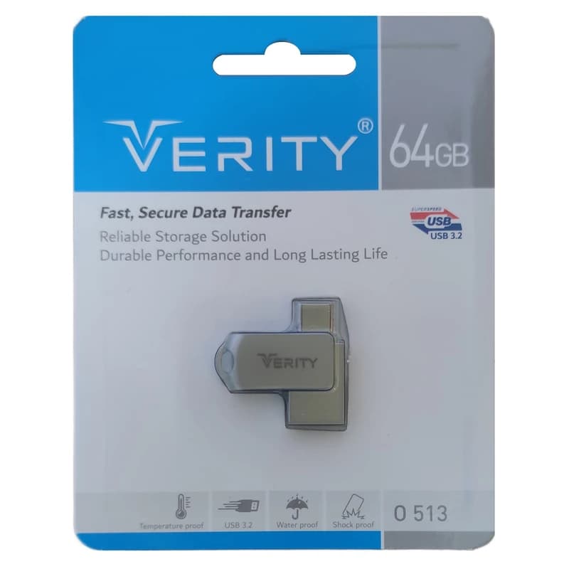 فلش مموری وریتی مدل O 513 ظرفیت 64 گیگابایت با رابط usb-C — تصویر ۳