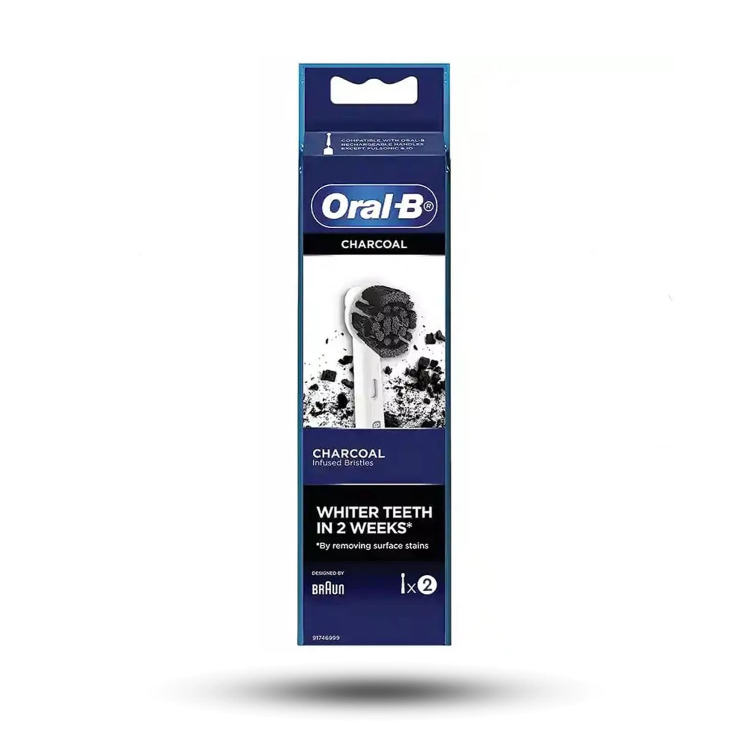 یدک مسواک برقی اورال بی مدل Charcoal بسته 2 عددی