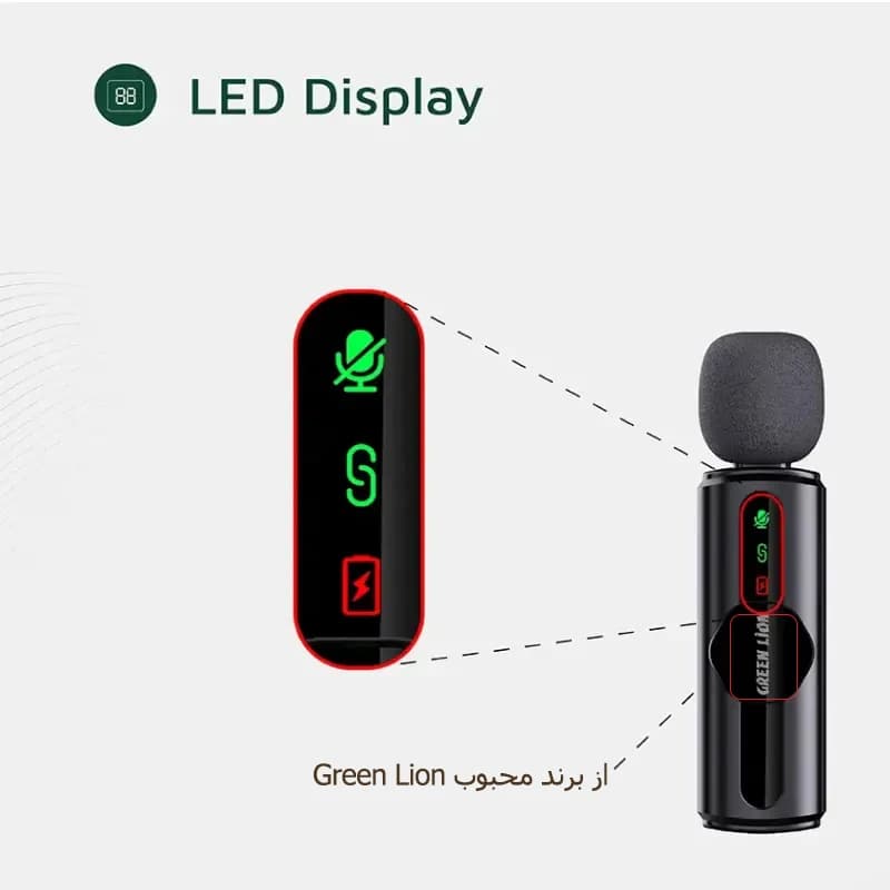 میکروفون یقه‌ای وایرلس گرین لاین مدل GM-75X — تصویر ۵