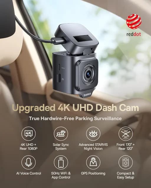 دوربین ثبت وقایع خودرو بیسوس Baseus PrimeTrip VD1 Pro Dash Cam 4K — تصویر ۳