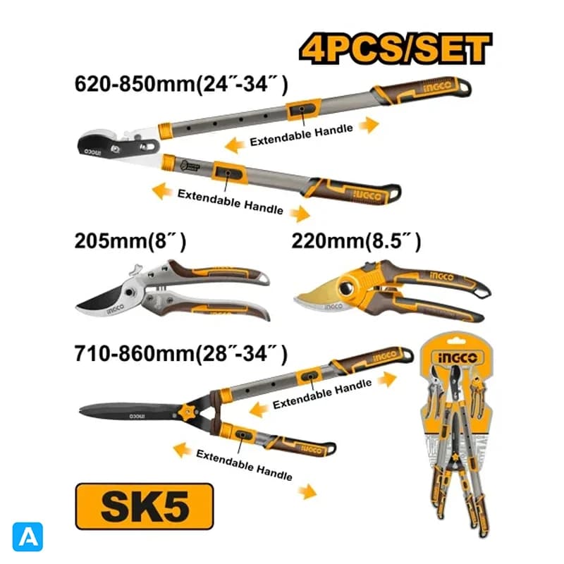 ست 4 عددی قیچی باغبانی اینکو مدل HLT93401