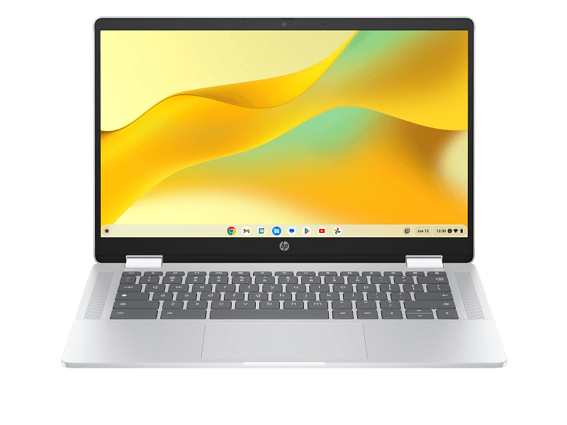 لپ تاپ HP Chromebook x360 14b با پردازنده Intel N200، رم 8 گیگابایت، 128GB SSD، نمایشگر لمسی Full HD