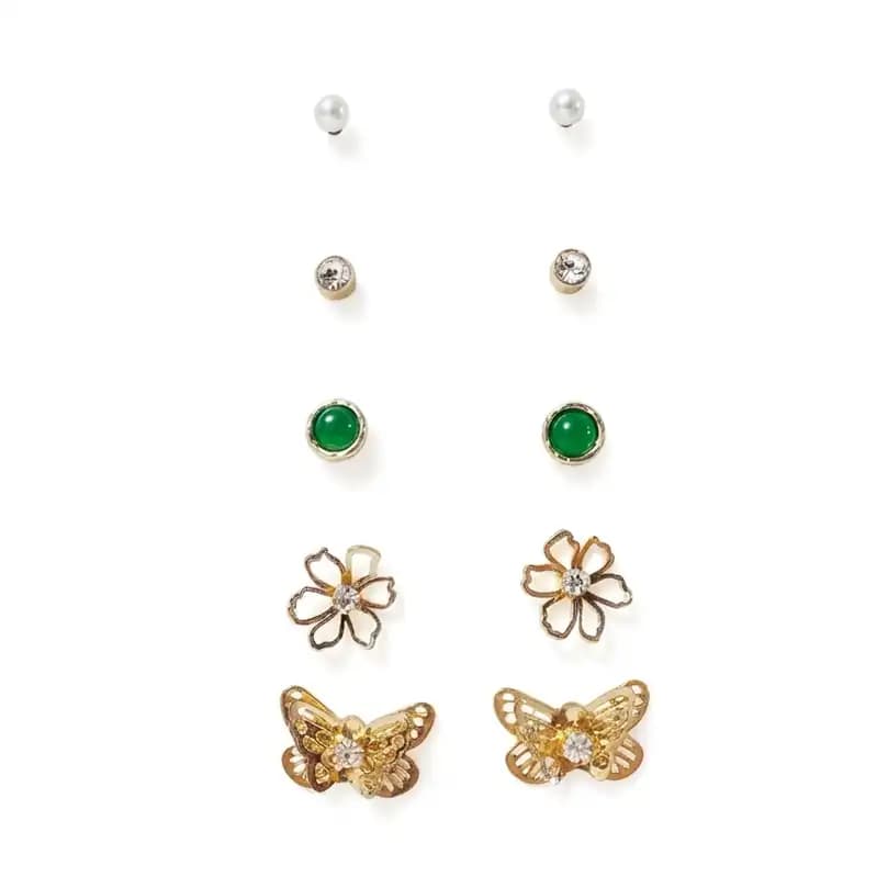 گوشواره زنانه میخی 5 عددی مدل L-ER-8481