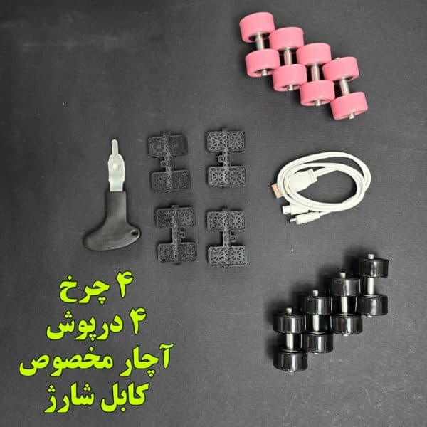 کفش اسکیتی چهار چرخ چراغی شارژی اورجینال ستاره ای بچگانه9618 — تصویر ۸