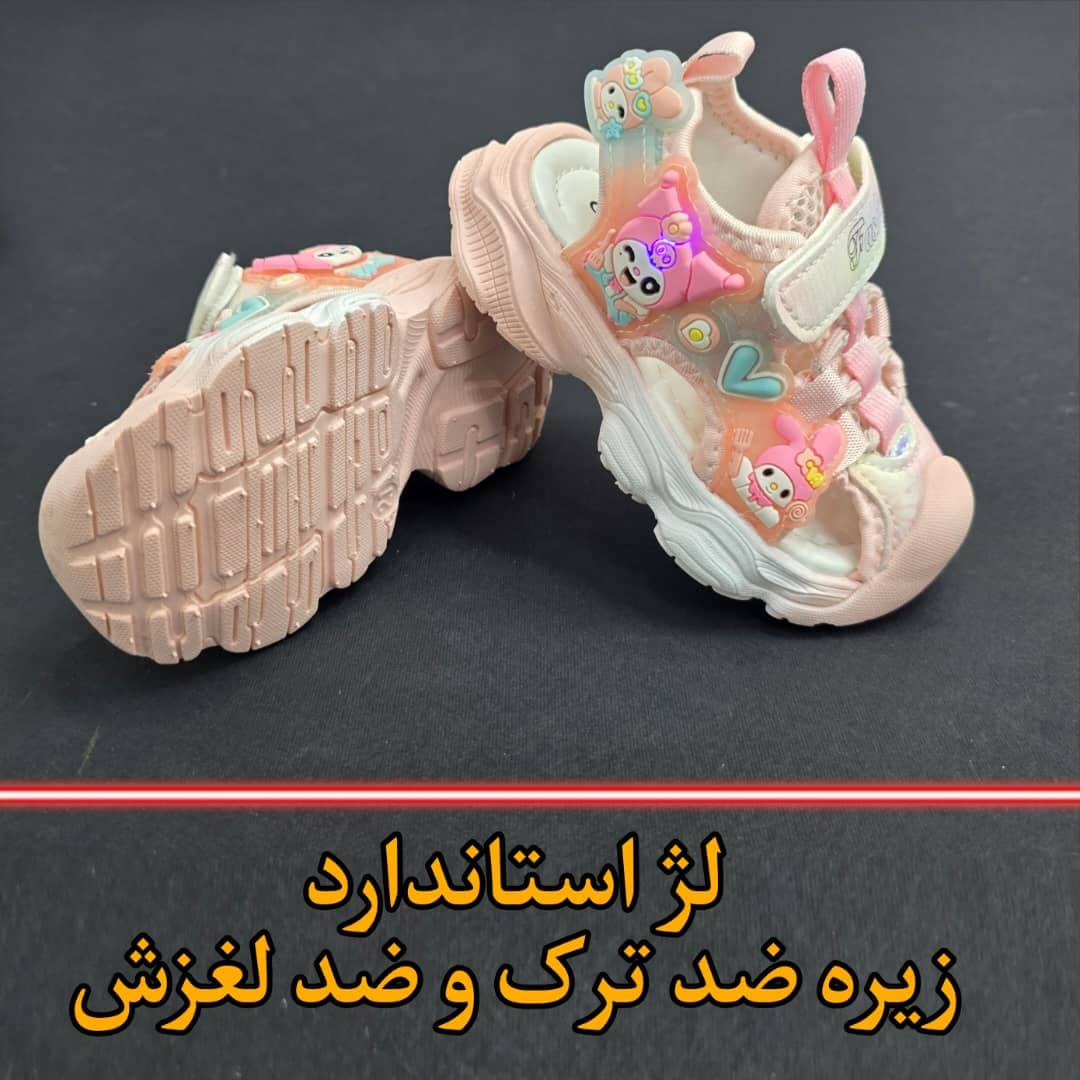 صندل جلو بسته چراغدار کرومی دخترانه3470 — تصویر ۶