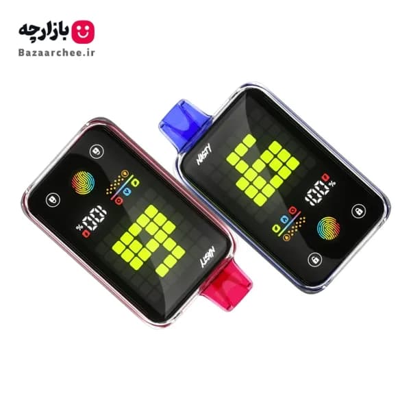 ویپ پاد یکبار مصرف نستی هندوانه یخ 22000 پاف + صفحه نمایش حرفه‌ای و لمسی | Nasty Bar D22Ki DOUBLE WATERMELON — تصویر ۳