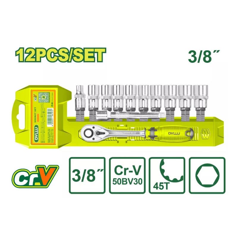 ست بکس 3/8 اینچ 12 عددی دایلو مدل DTST3212 — تصویر ۳