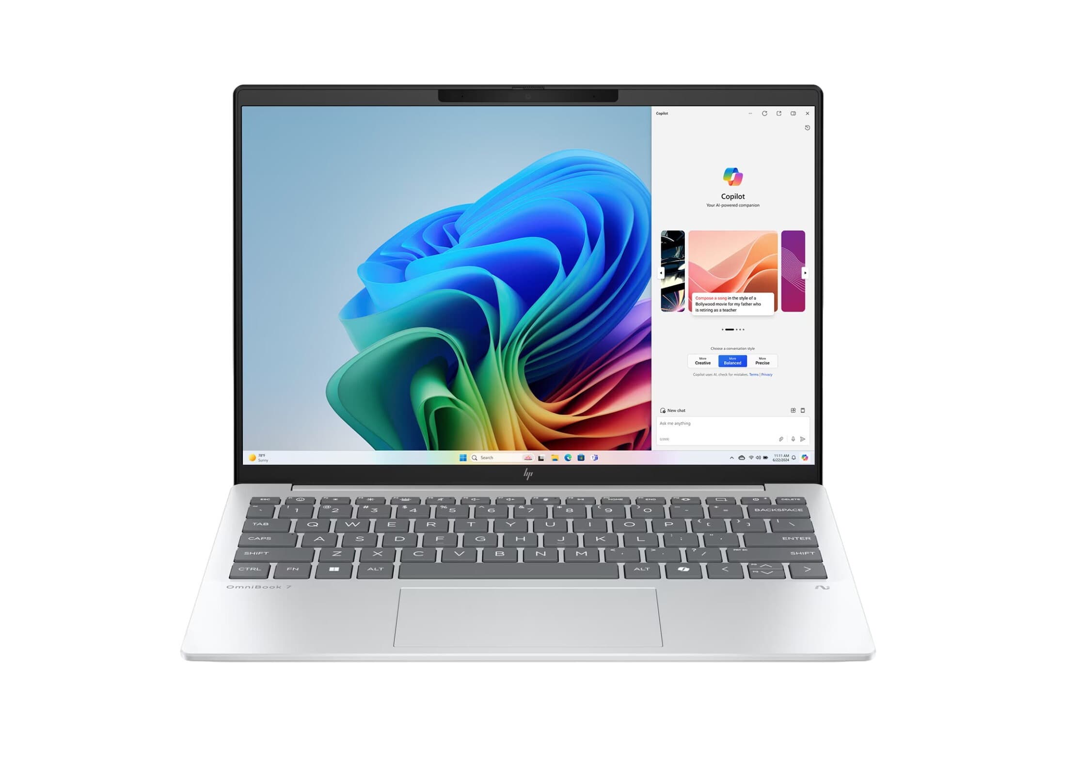 لپ تاپ HP OmniBook 7 Aero با پردازنده Ryzen AI 7 350، رم 32 گیگ، حافظه 1 ترابایت SSD و نمایشگر 13.3 اینچ