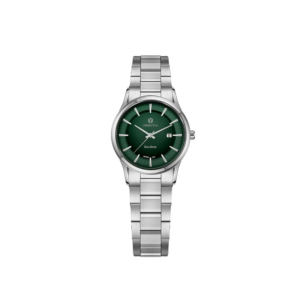 ساعت اورینتال زنانه استیل سیلور صفحه سبز مدل O.SH210L-0009