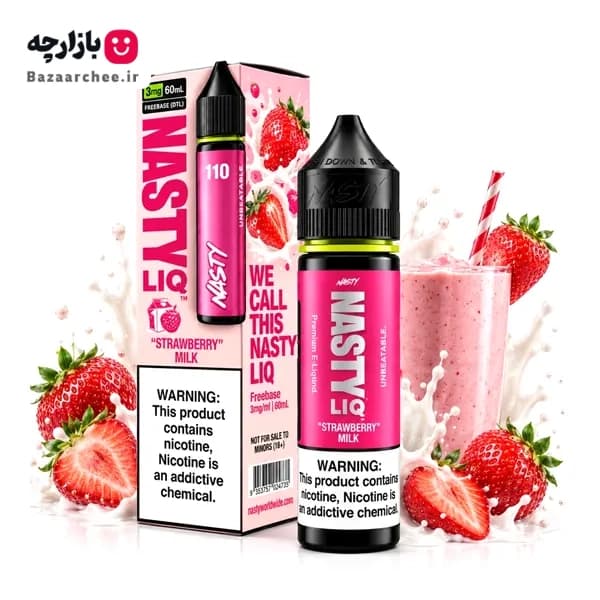 جویس شیر توت فرنگی نستی | NASTY LIQ 110 Strawberry Milk Juice