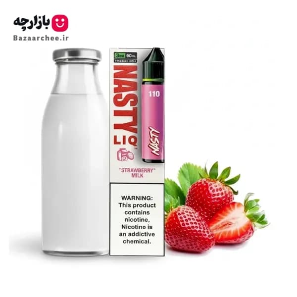 جویس شیر توت فرنگی نستی | NASTY LIQ 110 Strawberry Milk Juice — تصویر ۲