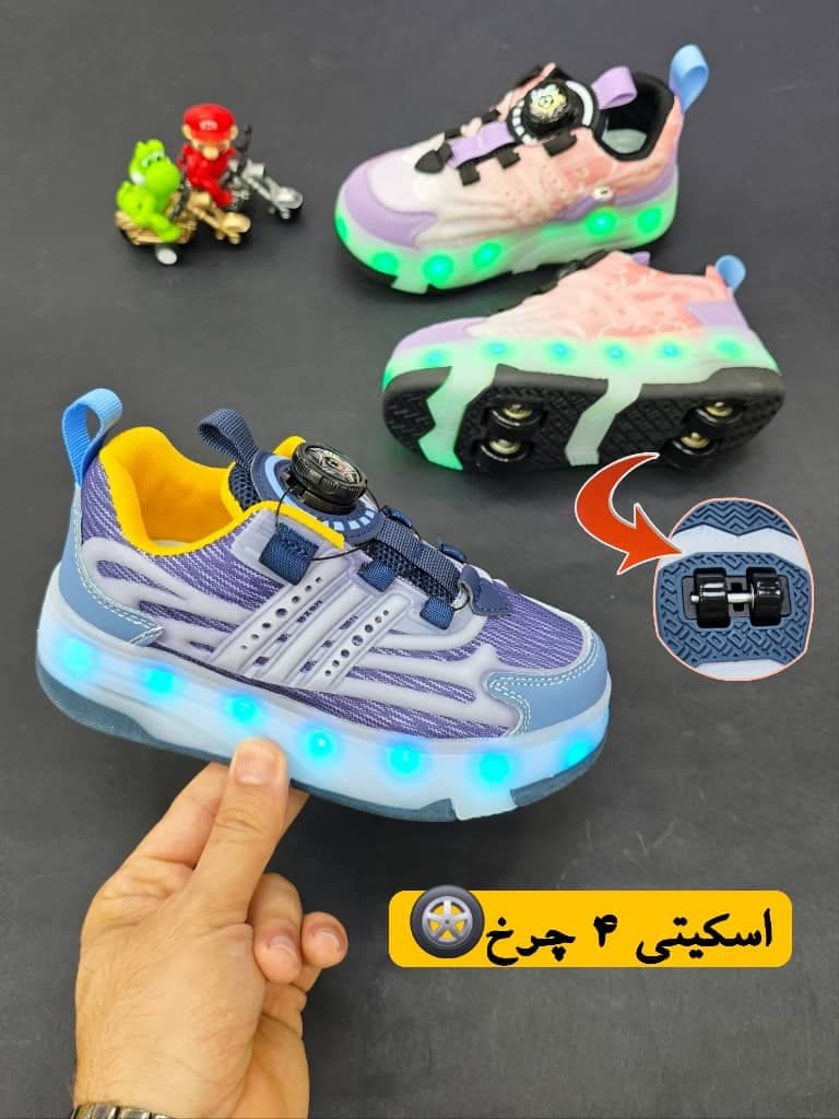اسکیتی چهار چرخ چراغی آدیداس بچگانه 9745 — تصویر ۲