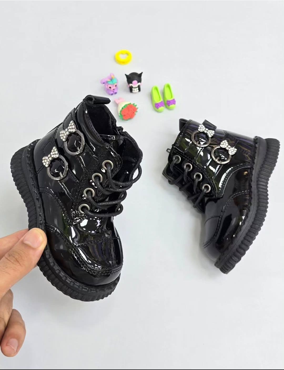 بوت ورنی kids وارداتی دخترانه 2489 — تصویر ۲