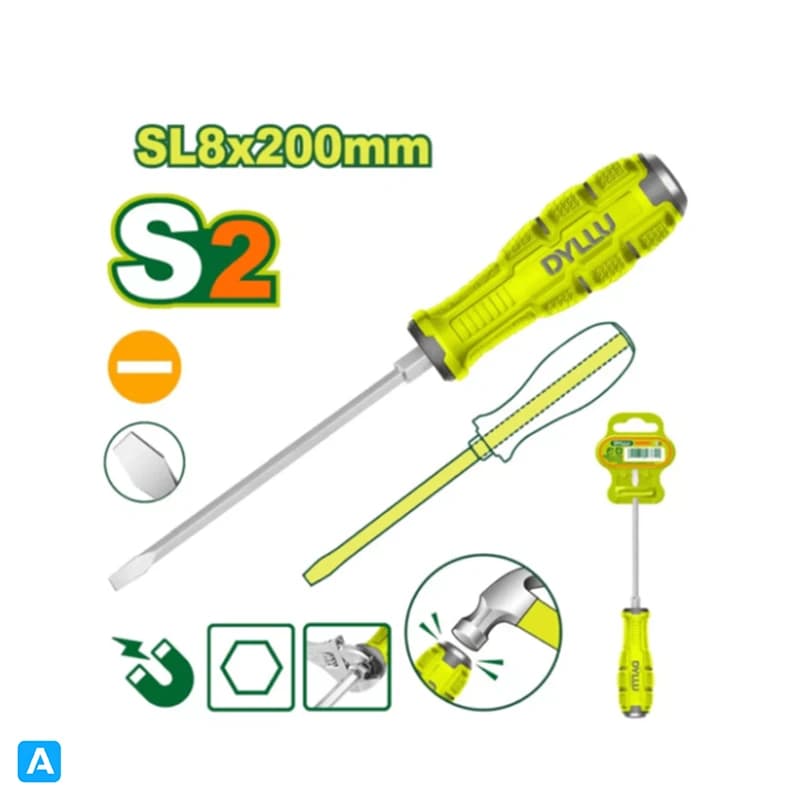 پیچ گوشتی تخت 200 میلی متر چکش خور دایلو مدل DTQJ1288